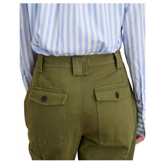 ALEX MILL Phoebe Straight Leg Cargo Pants Size 24 Green Casual Utility Cotton - Picture 8 of 13